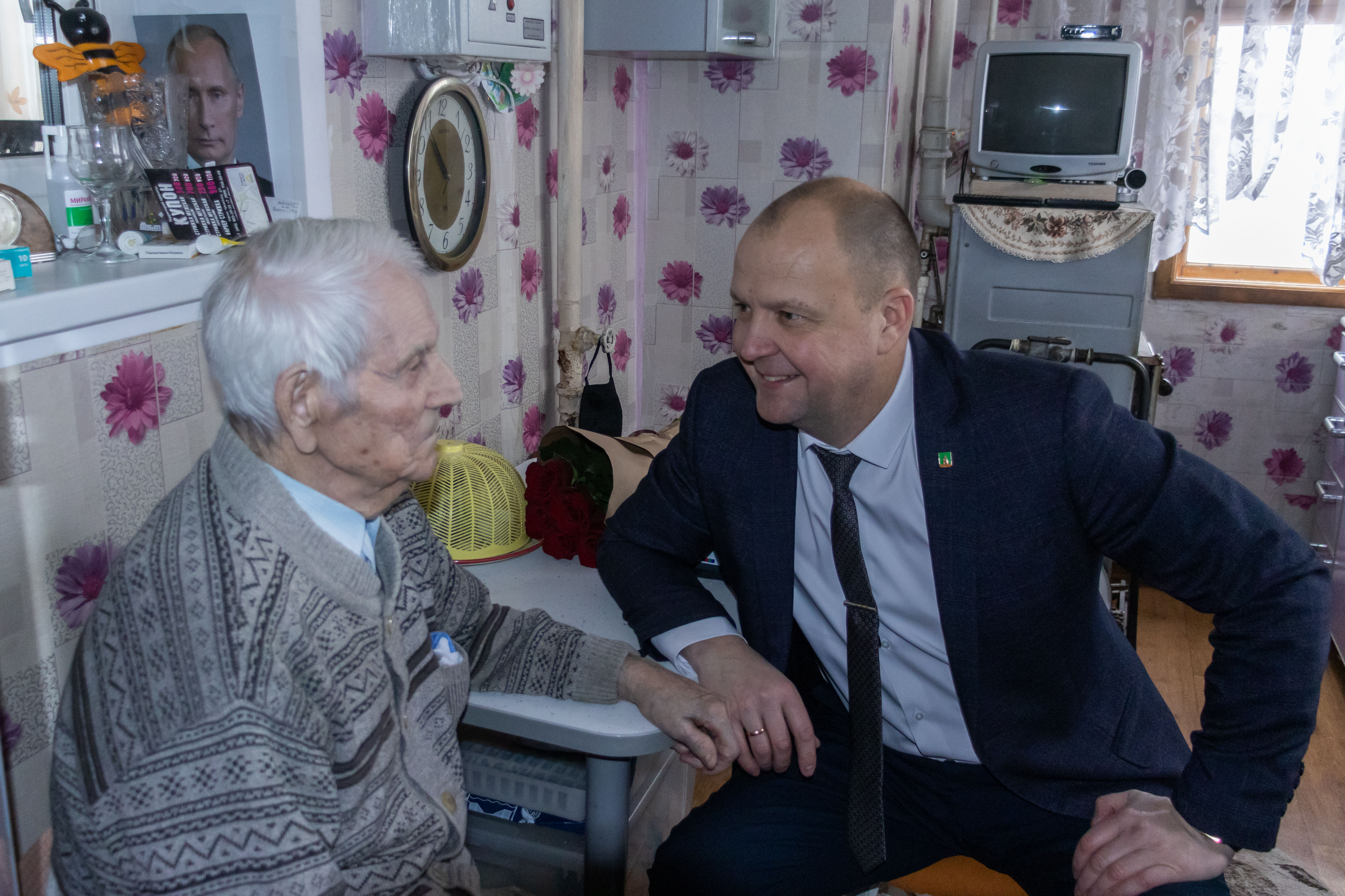 Коренной новоусманец Федор Егорович Сергачев отметил 98-летие.