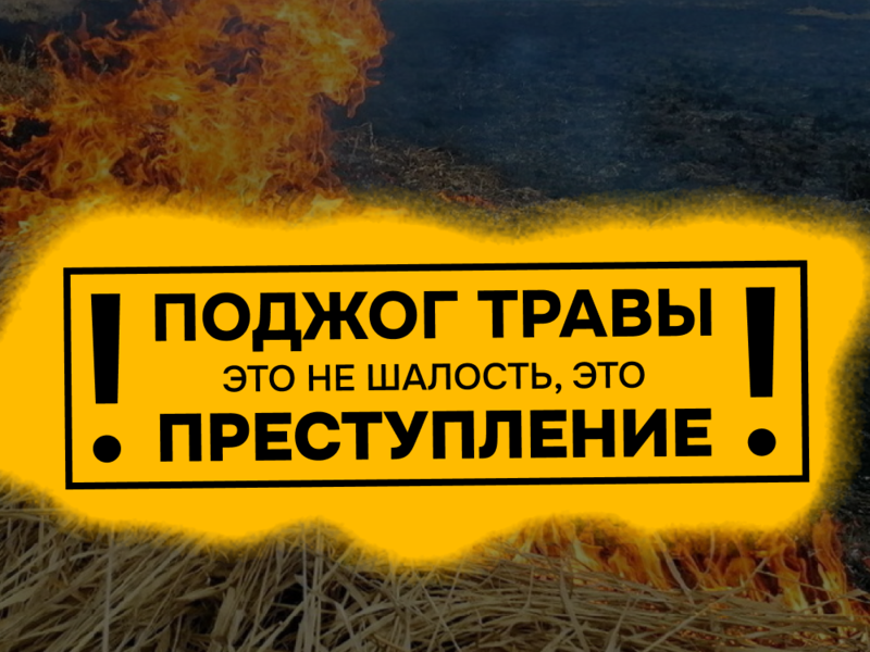 Поджог сухой травы  - преступление!.